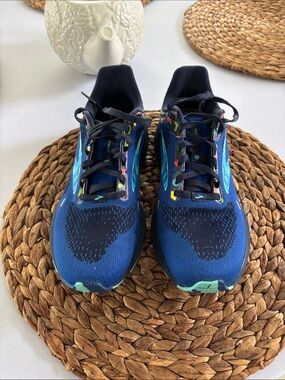 Brooks Blue Sneakers with Multicolor Accents